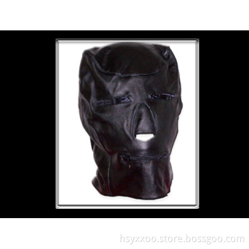 Full Head Fetish Slave Mask Hood Head Bondage Sex Toys Leather Bondage Restraints Mask Slave Open nose Erotic Toys Blindfold